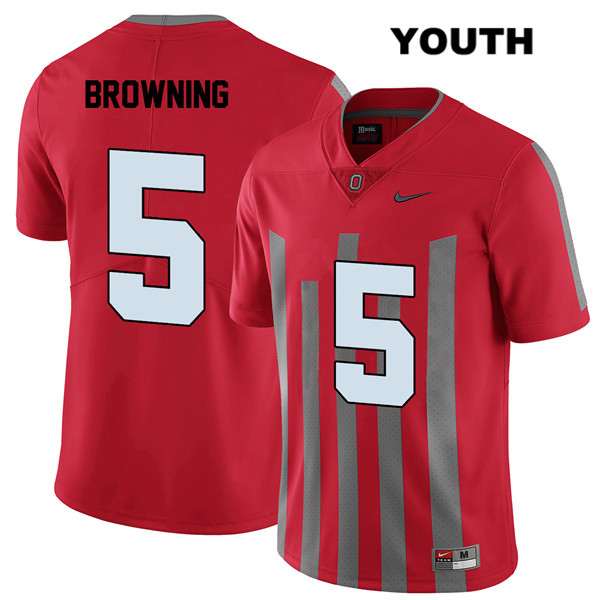 Ohio State Buckeyes Youth Baron Browning #5 Red Authentic Nike Elite College NCAA Stitched Football Jersey WP19R86CU
